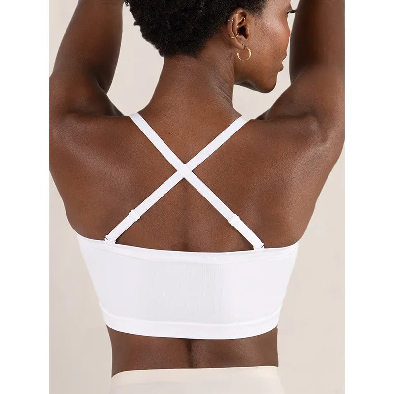 Fixed cup large size sports bra, comfortable without steel band, shaping silicone anti-slip strips, detachable shoulder straps,